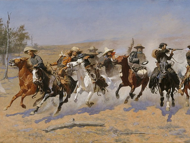 1861-Frederic Remington - Una corsa per il legname, 1889